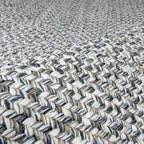 Cream Charcoal Braided Faux Jute Outdoor Rug