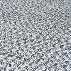 Cream Charcoal Braided Faux Jute Outdoor Rug