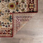 Neola White/Red Damask Area Rug