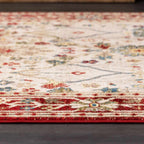 Neola White/Red Damask Area Rug