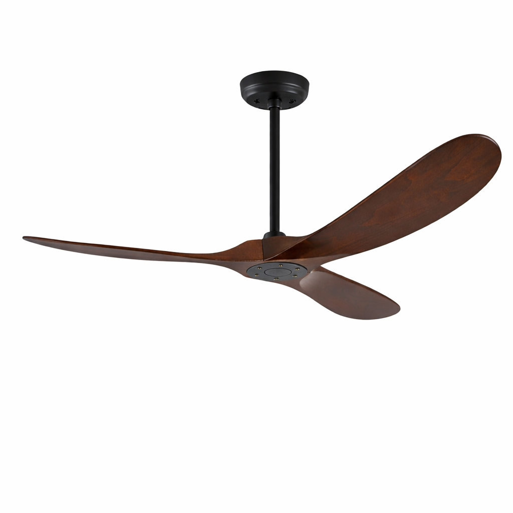 60 Inch Solid Wood Ceiling Fan 3-Blade DC Motor Remote