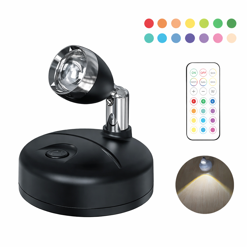 Dimmable LED Wall Sconce Remote Control 360° Rotating Bedroom Hallway Light