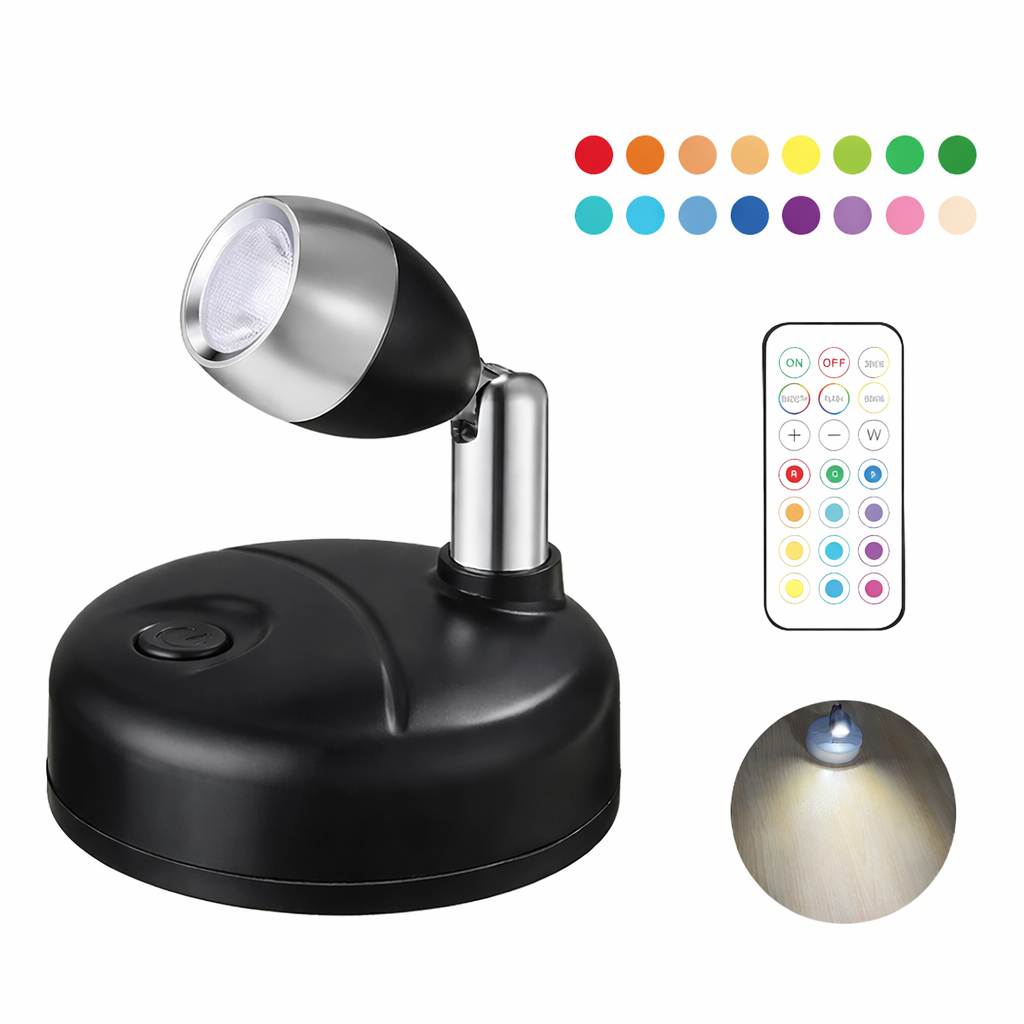 Dimmable LED Wall Sconce Remote Control 360° Rotating Bedroom Hallway Light