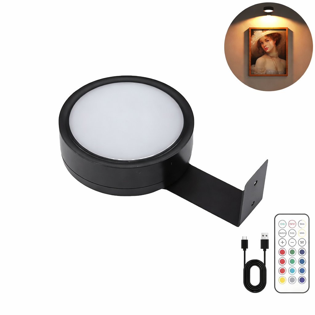 Magnetic RGB Wall Art Light USB Rechargeable Remote Dimmable LED Display