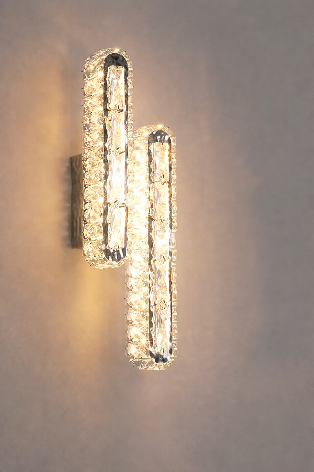 Crystal Strip Wall Sconce Gold Silver LED Living Room Bedside Corridor Light