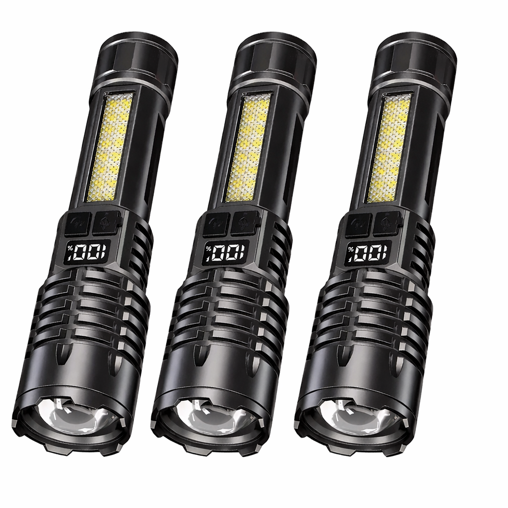 High Power LED Flashlight TYPE-C Rechargeable COB Torch Outdoor Camping Hiking Light