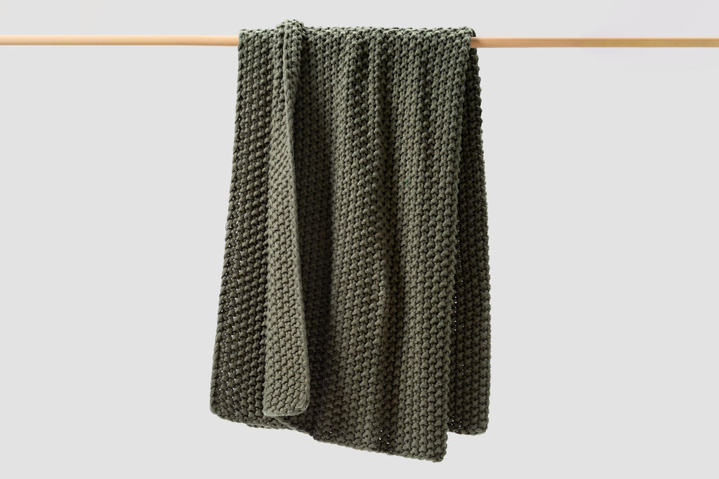 Cozy Knit Cotton Throw Blanket