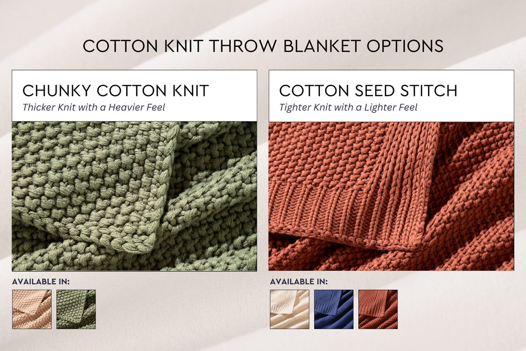 Cozy Knit Cotton Throw Blanket