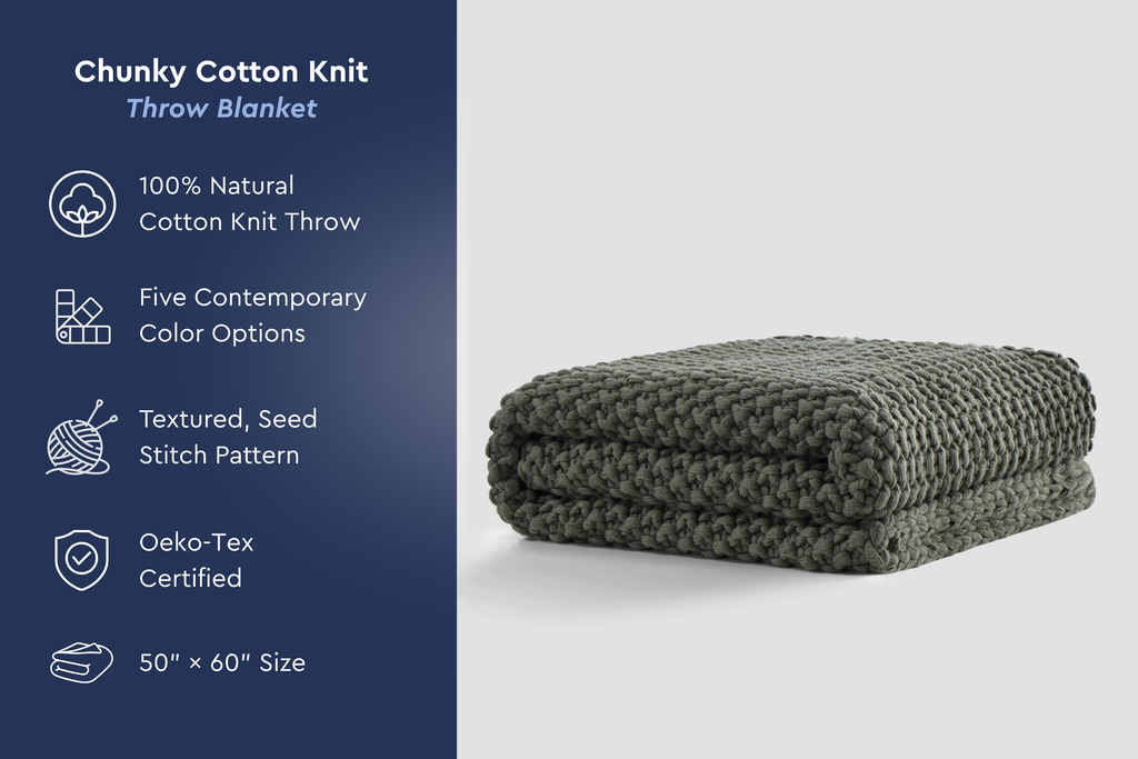 Cozy Knit Cotton Throw Blanket