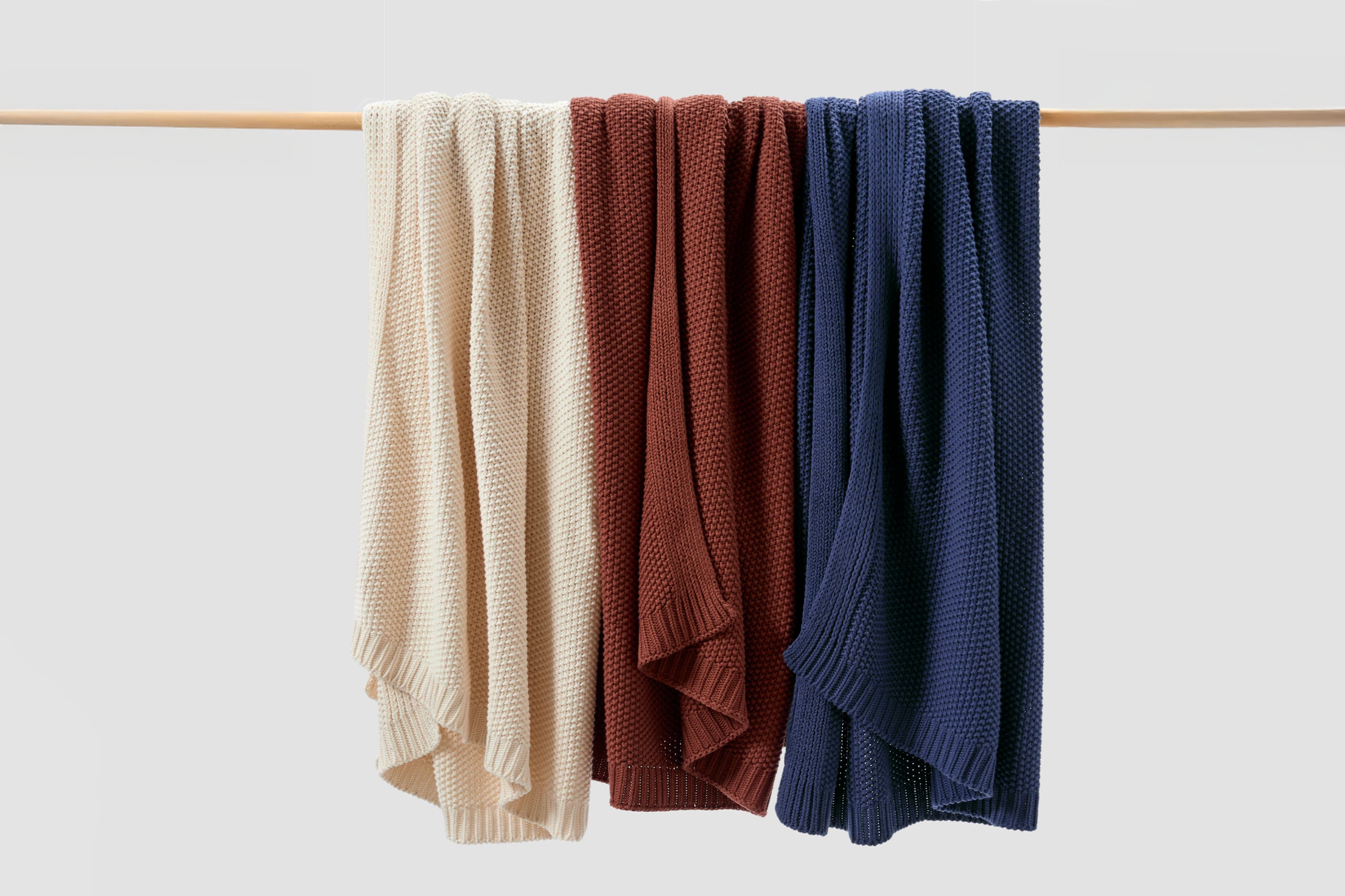 Cozy Knit Cotton Throw Blanket