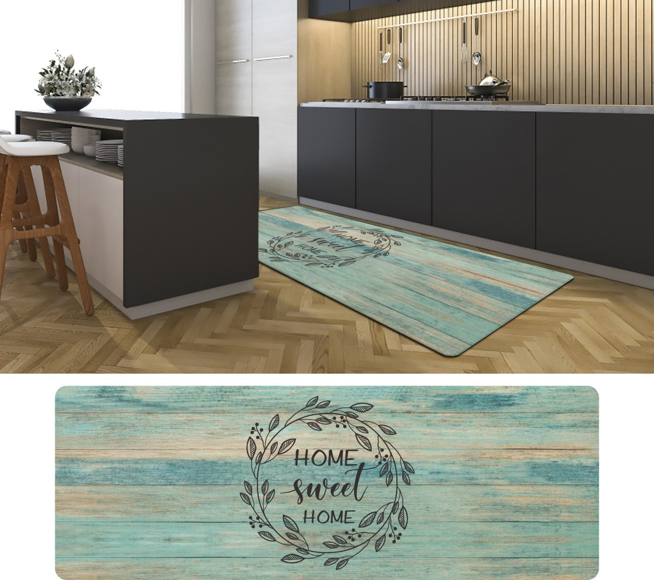 19.6 in. x 55 in. Anti-Fatigue Kitchen Runner Mat (Home Sweet Home)