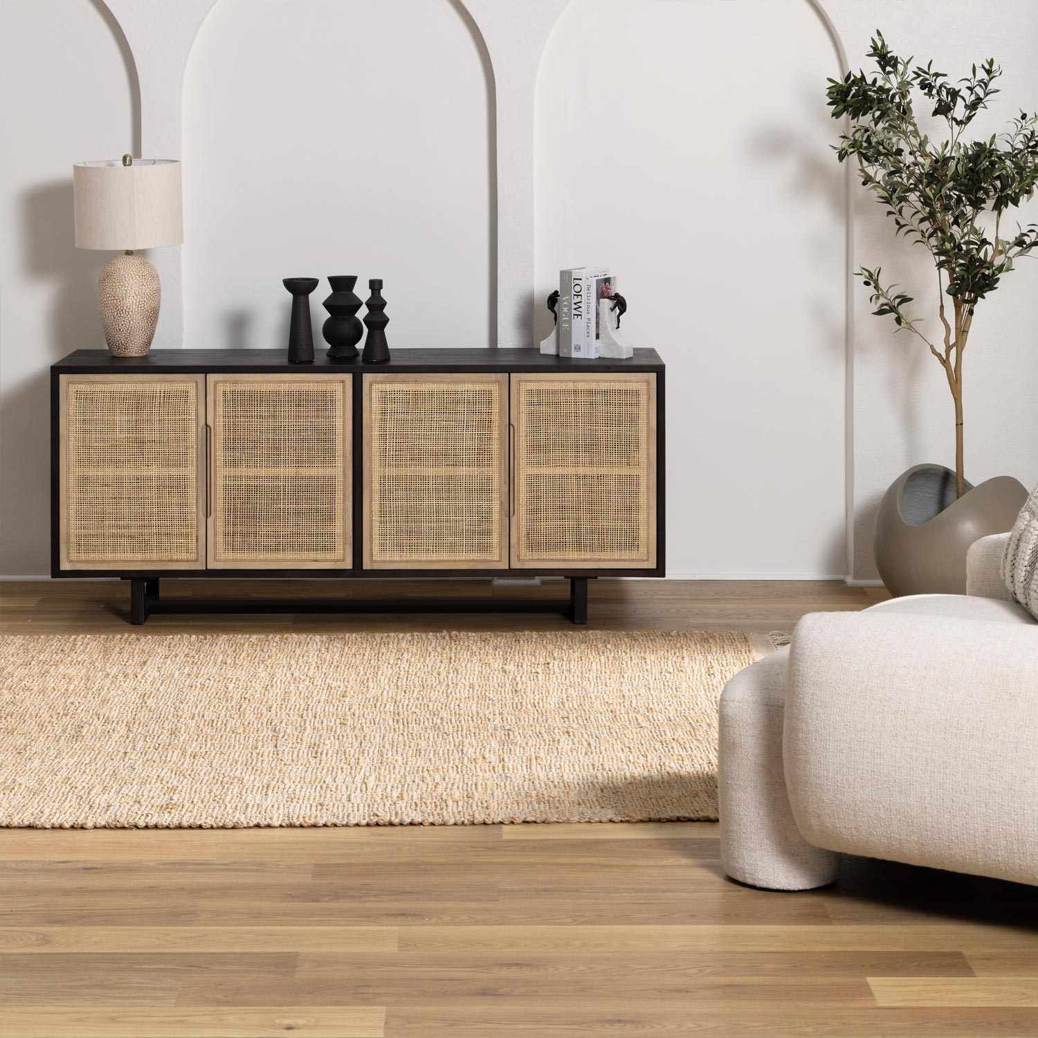 Lonut Checkered Jute Area Rug - Clearance