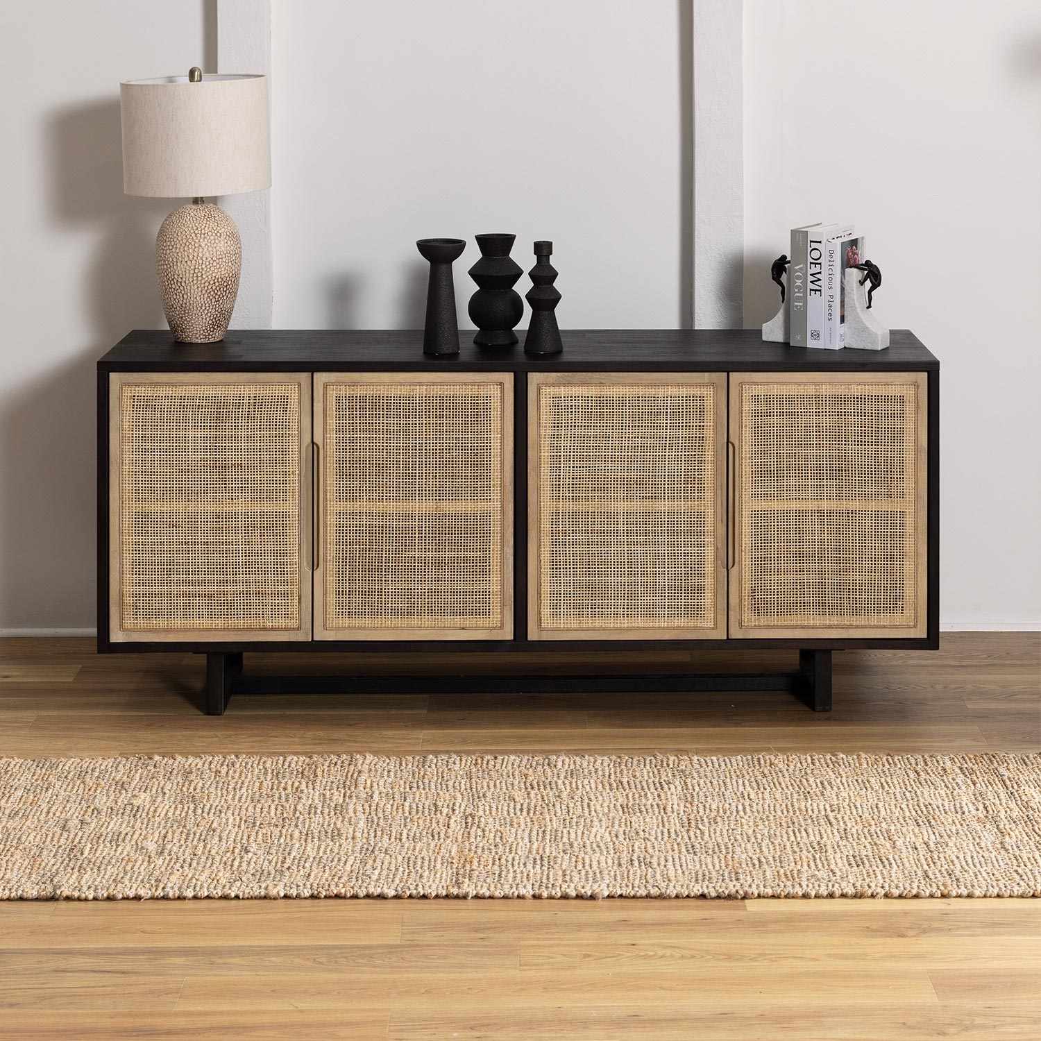 Lonut Checkered Jute Area Rug - Clearance