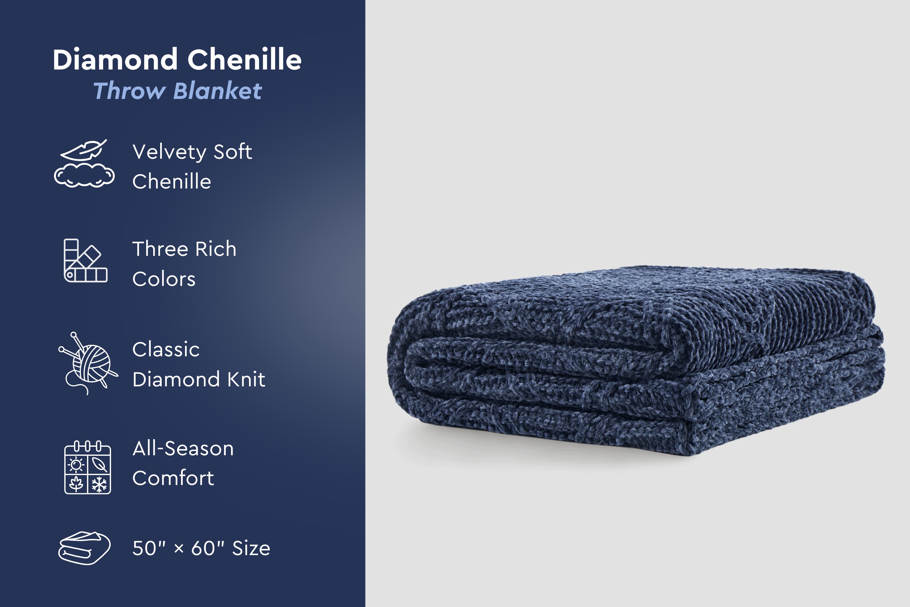 Diamond Chenille Throw Blanket
