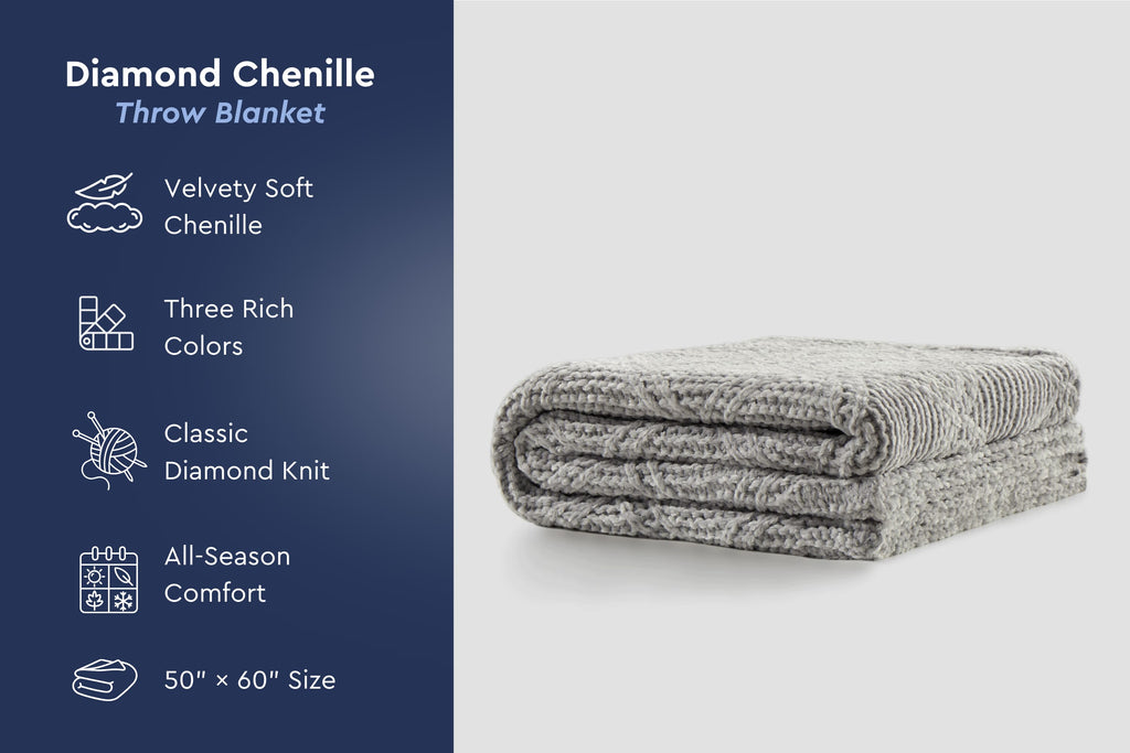 Diamond Chenille Throw Blanket