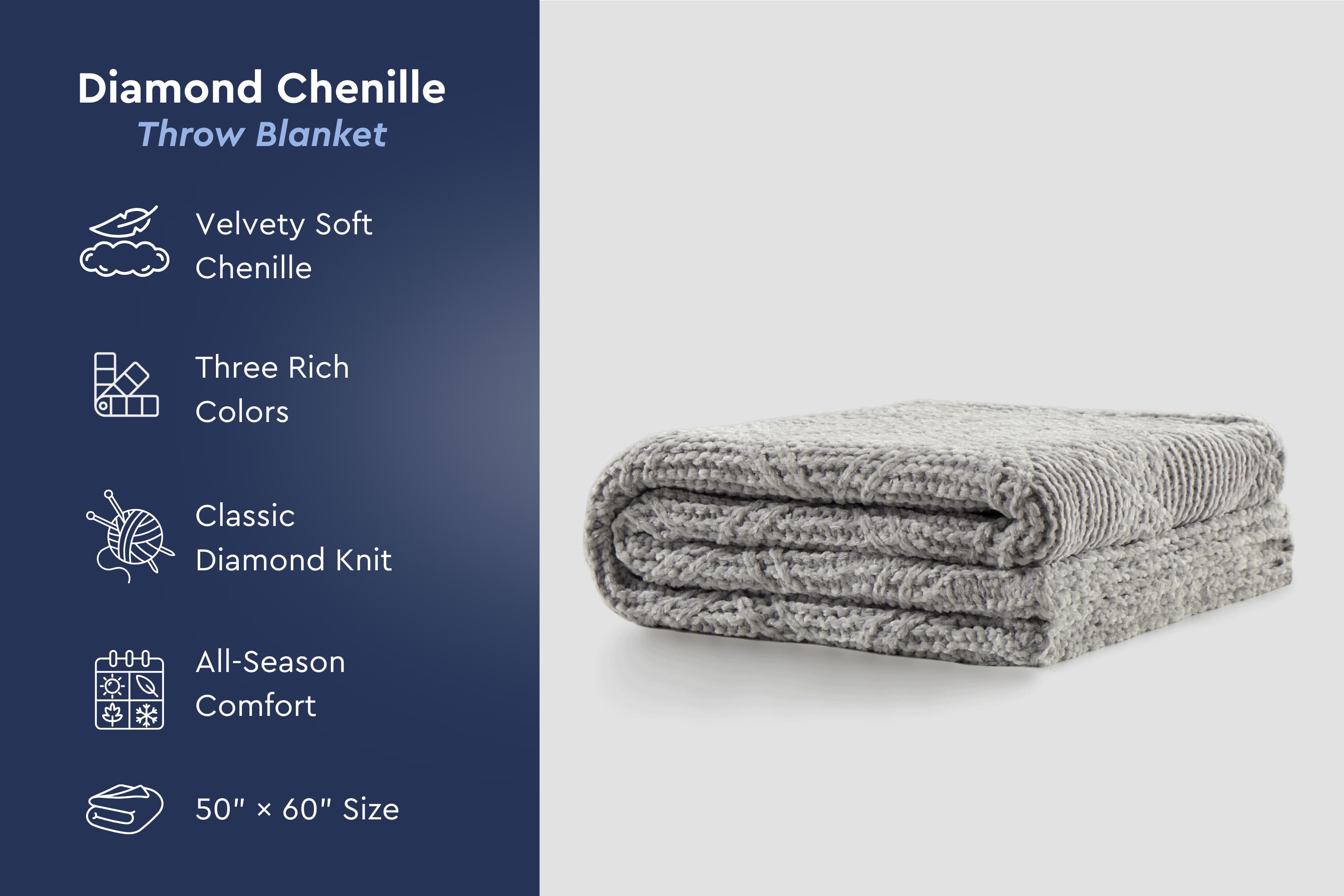 Diamond Chenille Throw Blanket