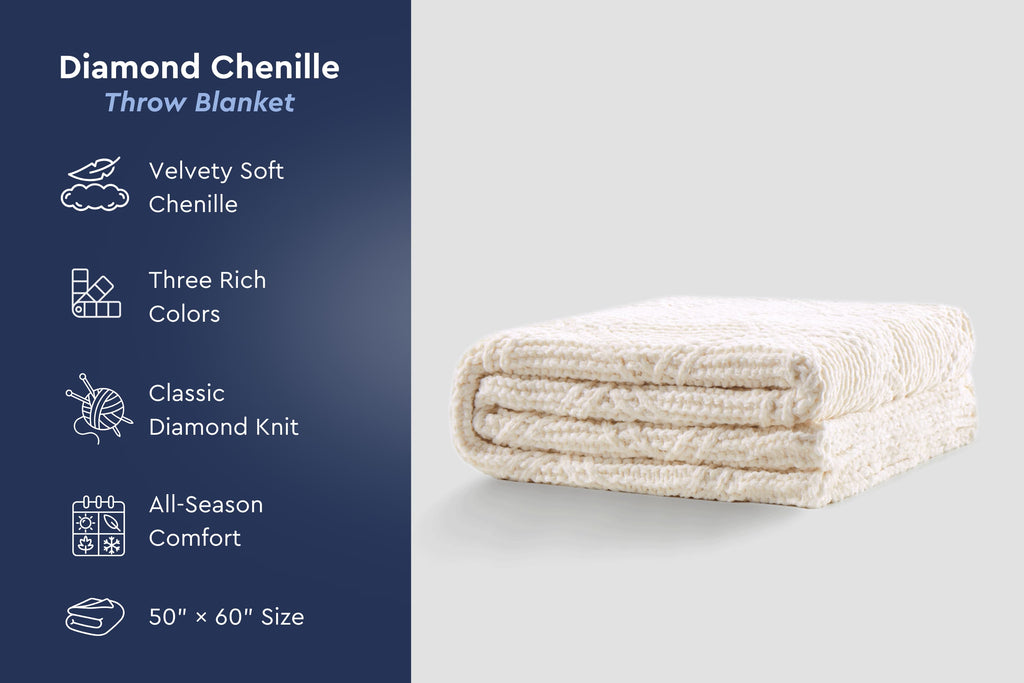 Diamond Chenille Throw Blanket