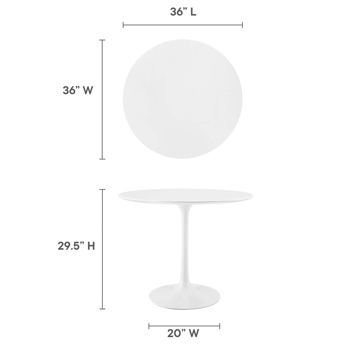 Lippa Round Wood Dining Table by Modway