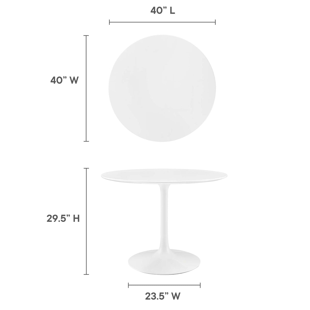Lippa Round Wood Dining Table by Modway