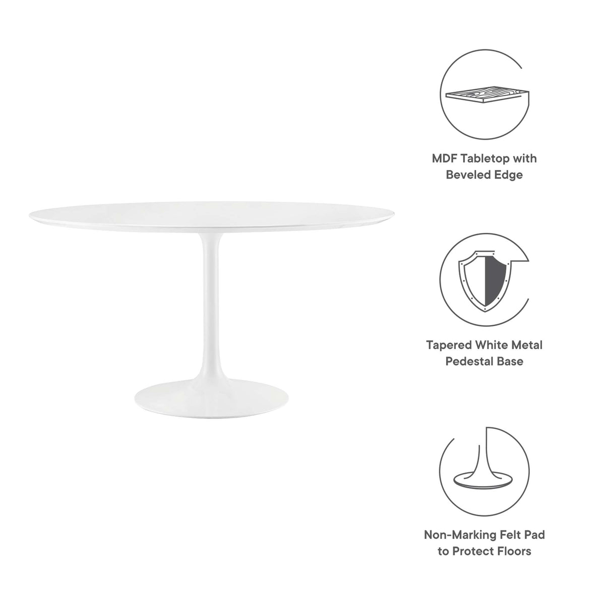 Lippa Round Wood Dining Table by Modway