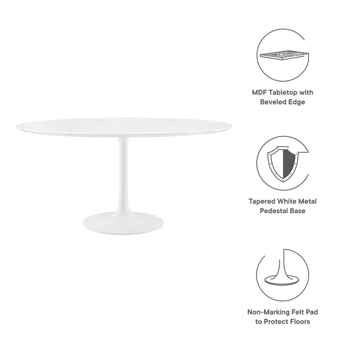 Lippa Round Wood Dining Table by Modway