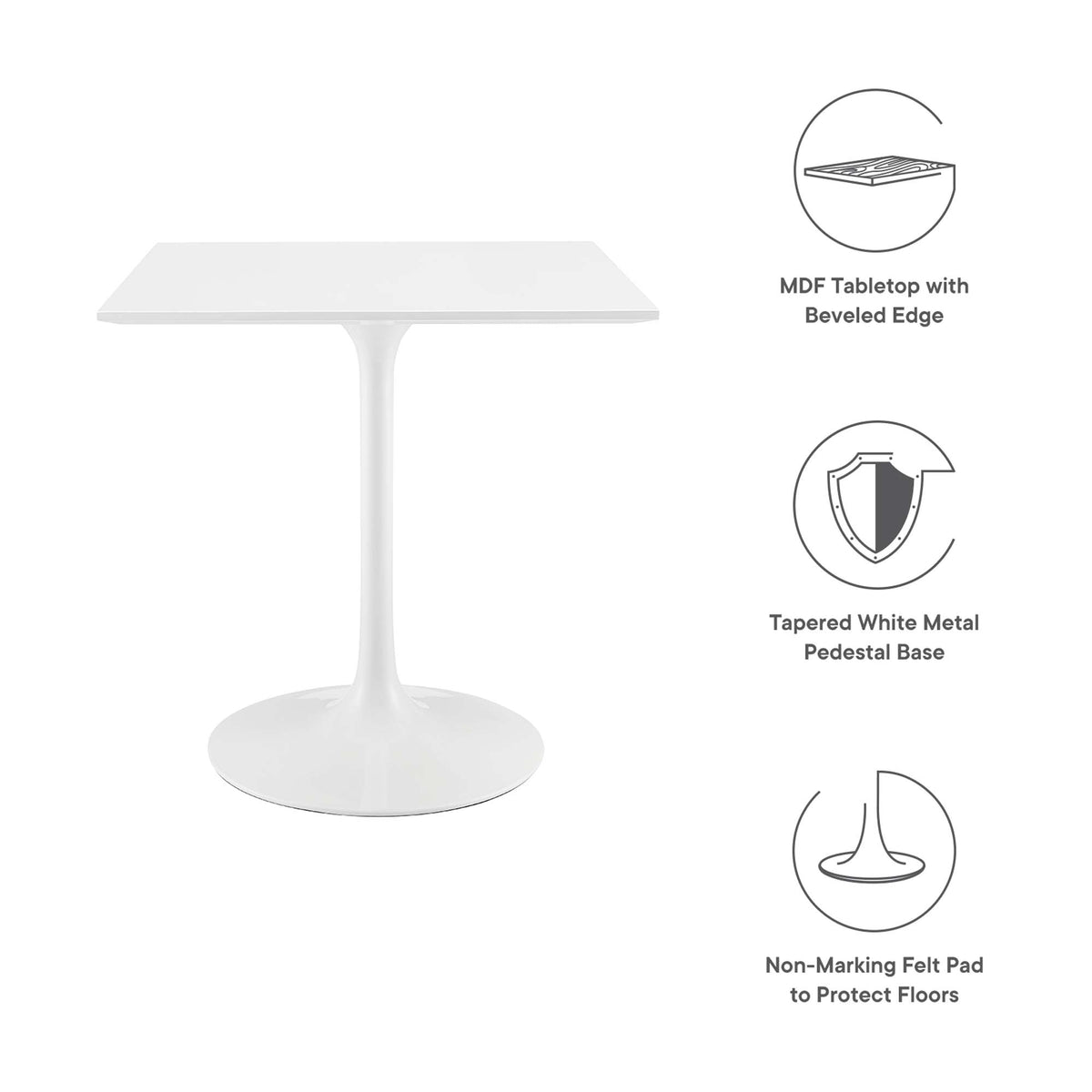 Lippa Square Wood Dining Table by Modway