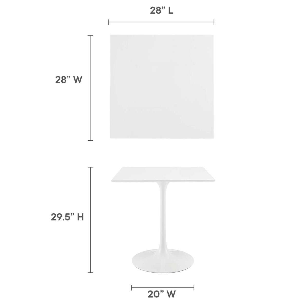 Lippa Square Wood Dining Table by Modway