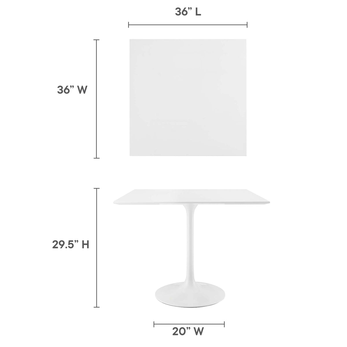 Lippa Square Wood Dining Table by Modway