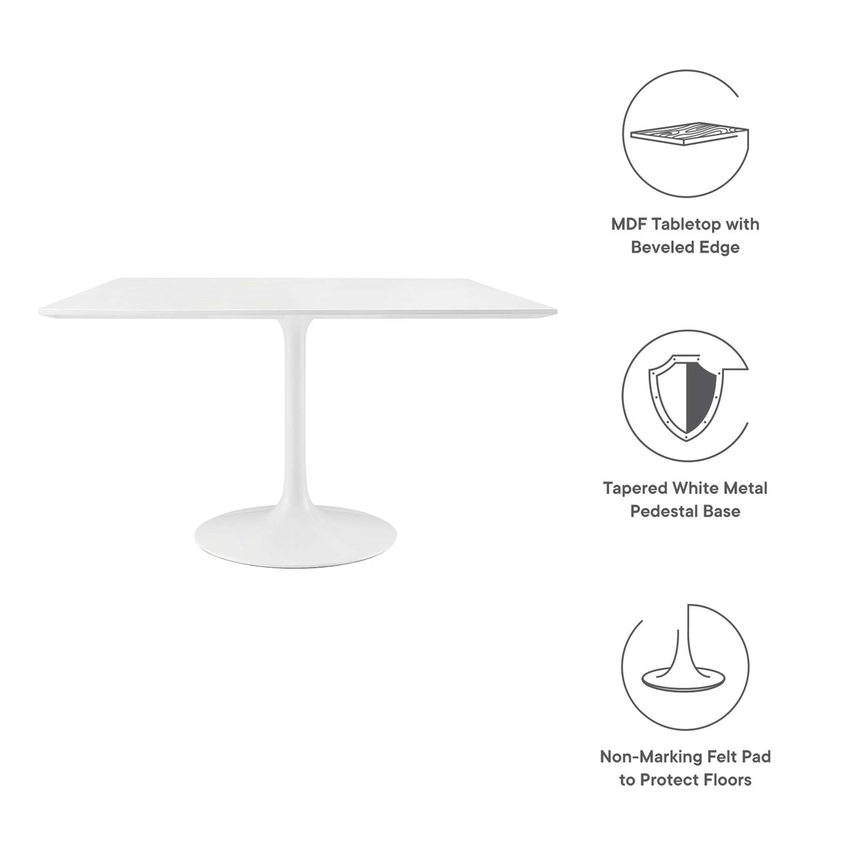 Lippa Square Wood Dining Table by Modway