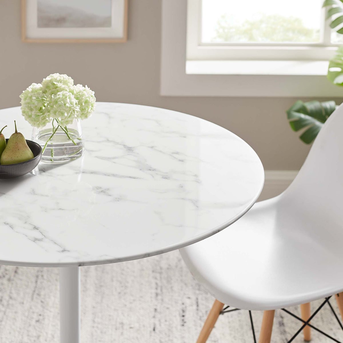 Lippa Round Faux Marble Dining Table by Modway