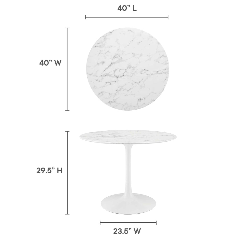 Lippa Round Faux Marble Dining Table by Modway