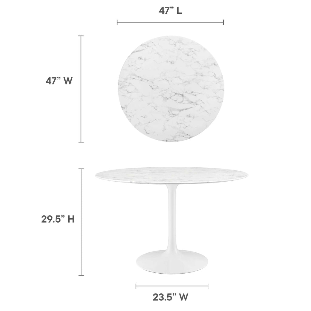 Lippa Round Faux Marble Dining Table by Modway