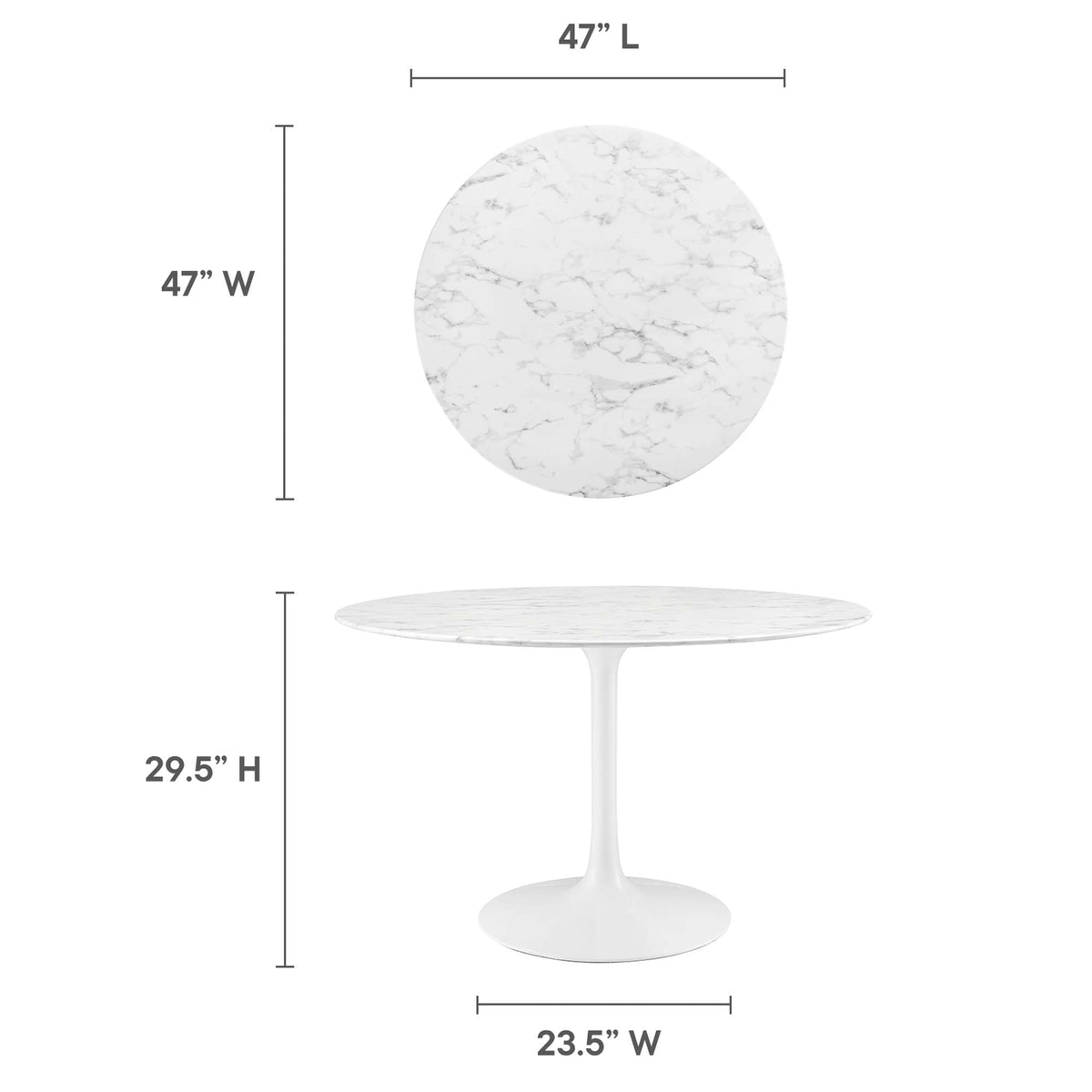 Lippa Round Faux Marble Dining Table by Modway