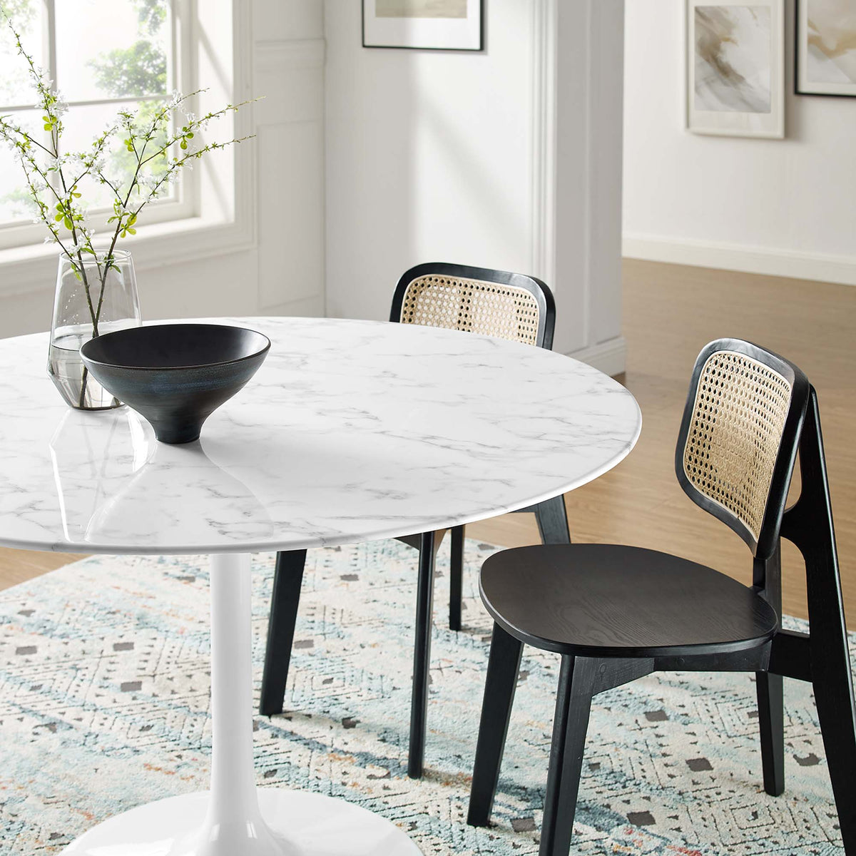 Lippa Round Faux Marble Dining Table by Modway