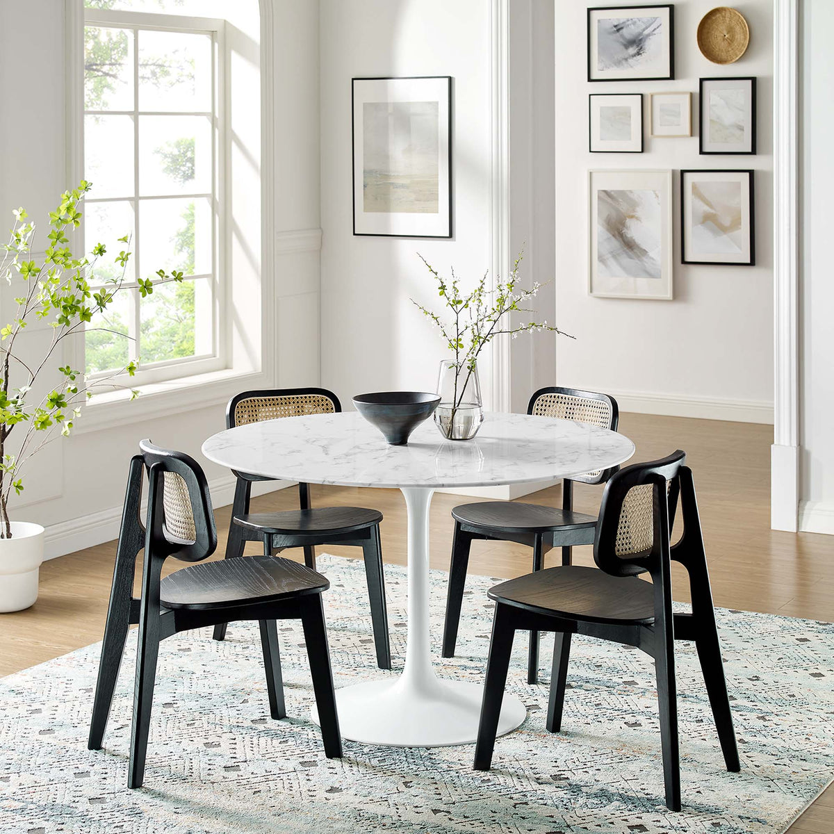Lippa Round Faux Marble Dining Table by Modway