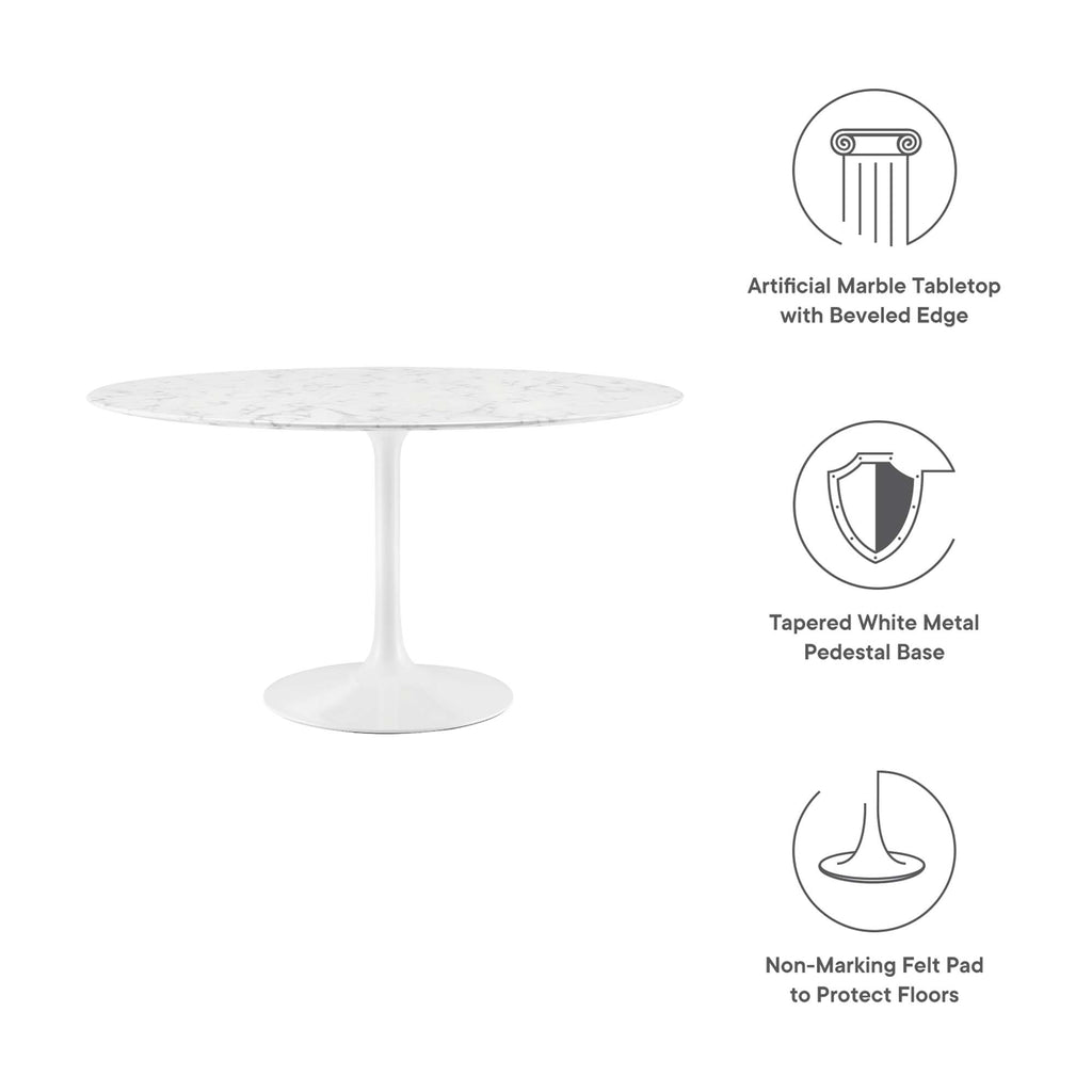 Lippa Round Faux Marble Dining Table by Modway