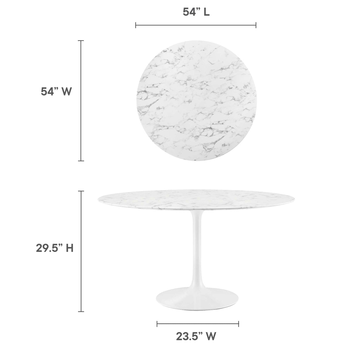 Lippa Round Faux Marble Dining Table by Modway
