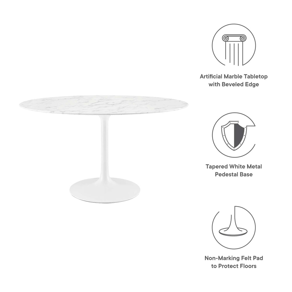 Lippa Oval Faux Marble Dining Table by Modway