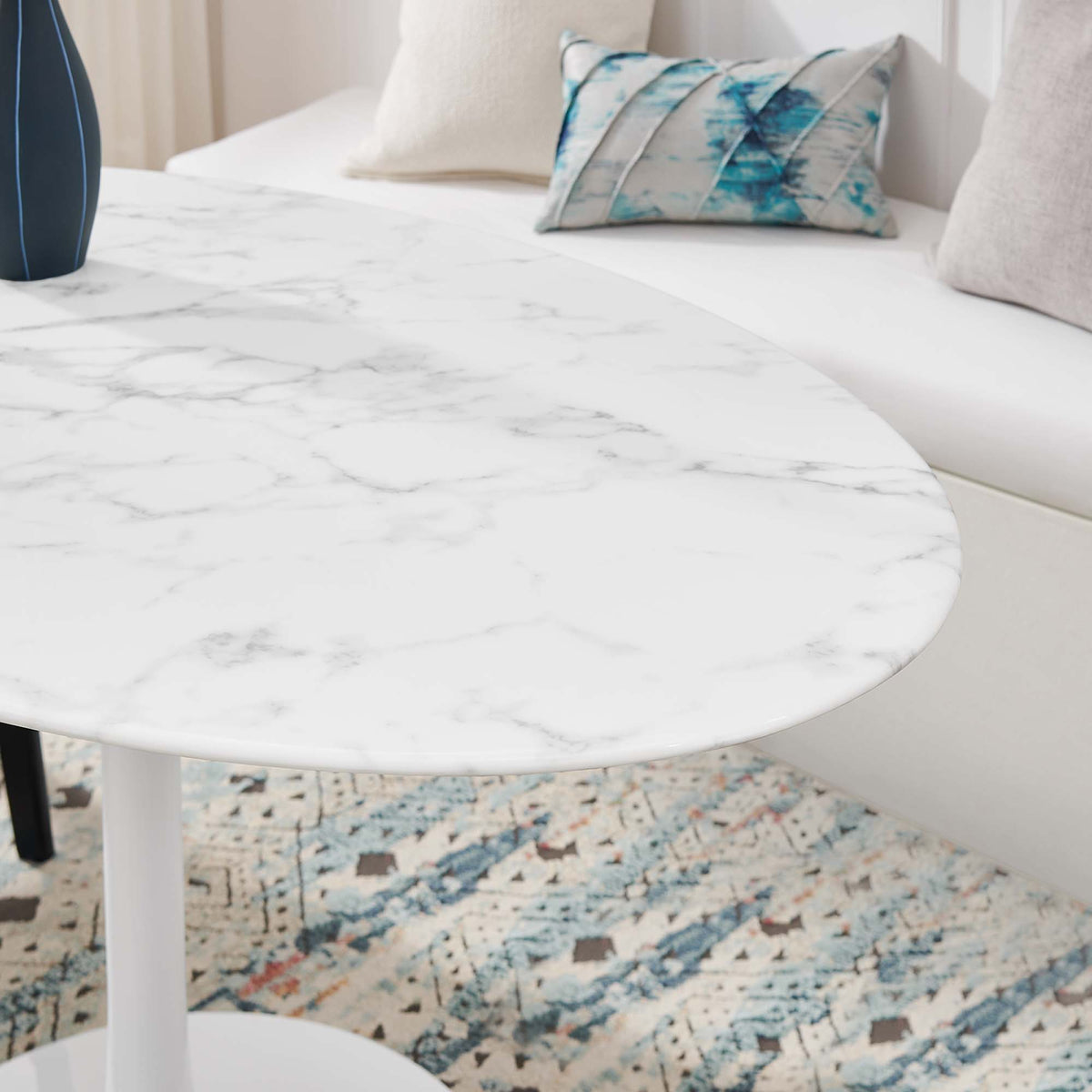 Lippa Oval Faux Marble Dining Table by Modway