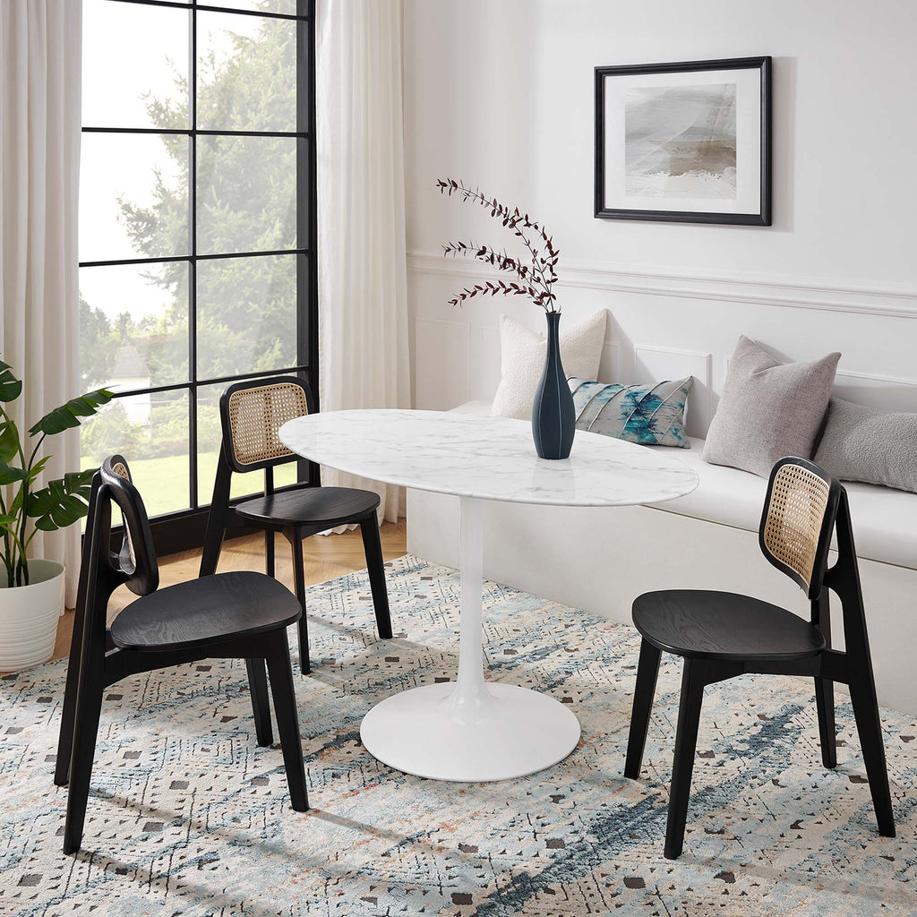 Lippa Oval Faux Marble Dining Table by Modway