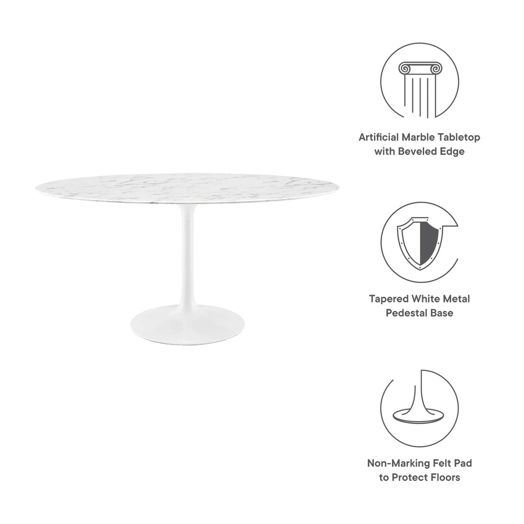 Lippa Oval Faux Marble Dining Table by Modway