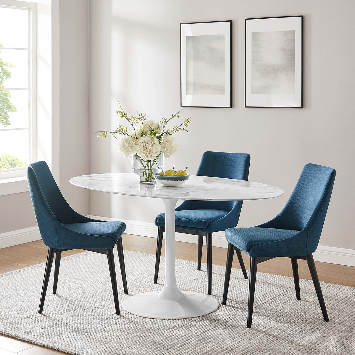 Lippa Oval Faux Marble Dining Table by Modway