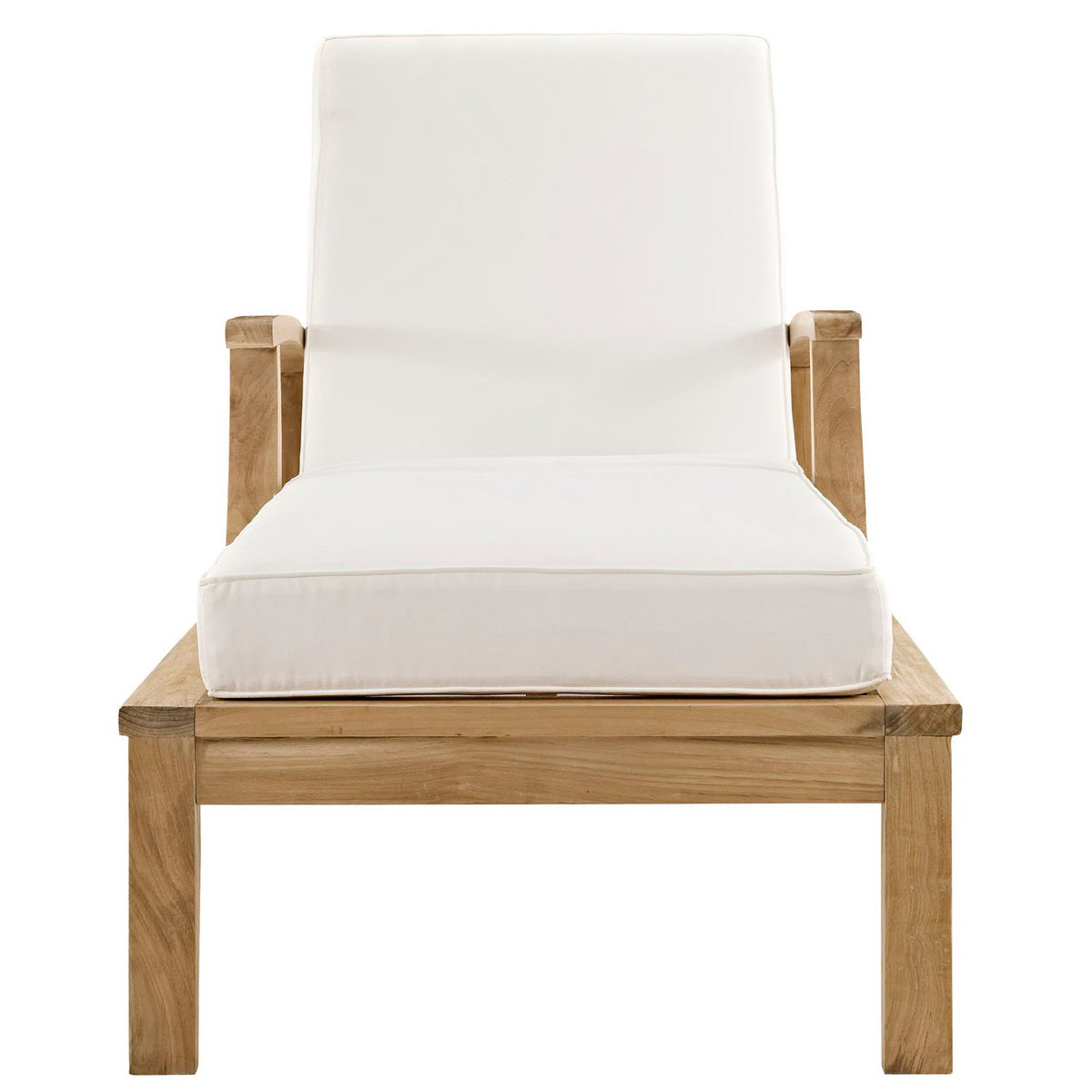 Marina Outdoor Patio Teak Single Chaise by Modway