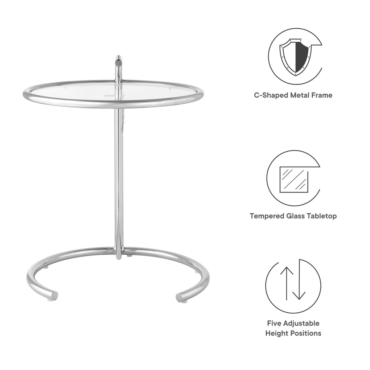 Eileen Gray Metal Side Table by Modway