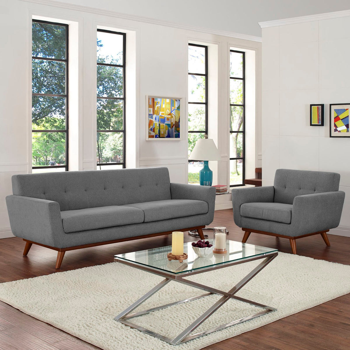 Engage Armchair and Sofa Set of 2 by Modway