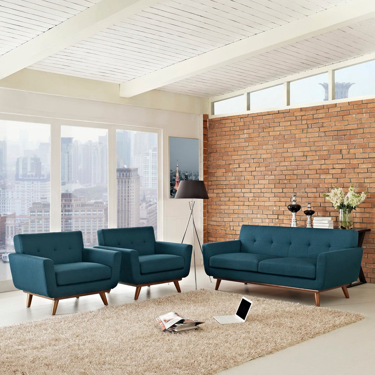 Engage Armchairs and Loveseat Set of 3 by Modway