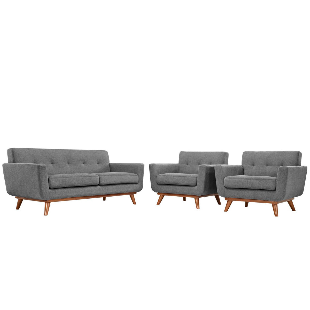 Engage Armchairs and Loveseat Set of 3 by Modway