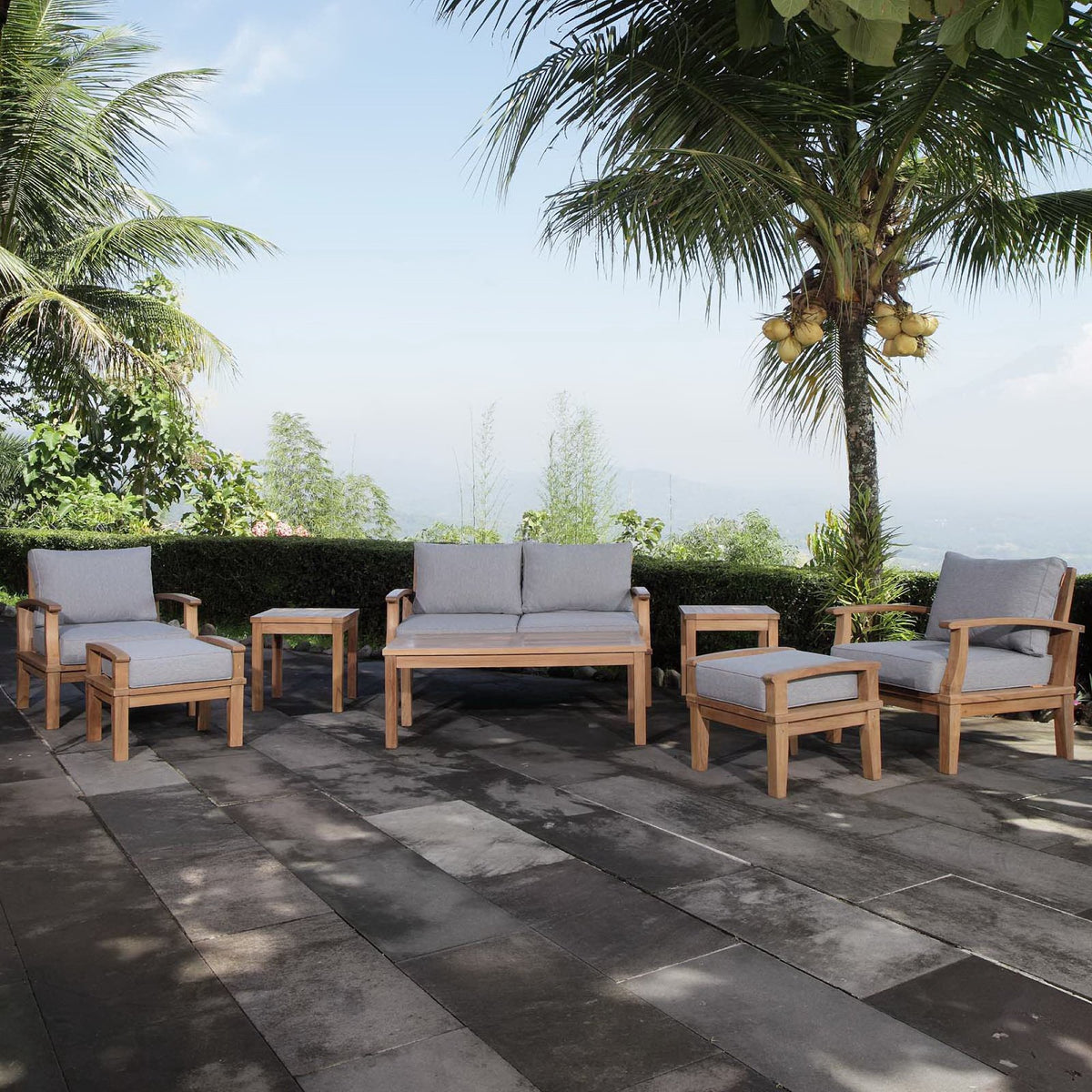 Marina 8 Piece Outdoor Patio Teak Set by Modway