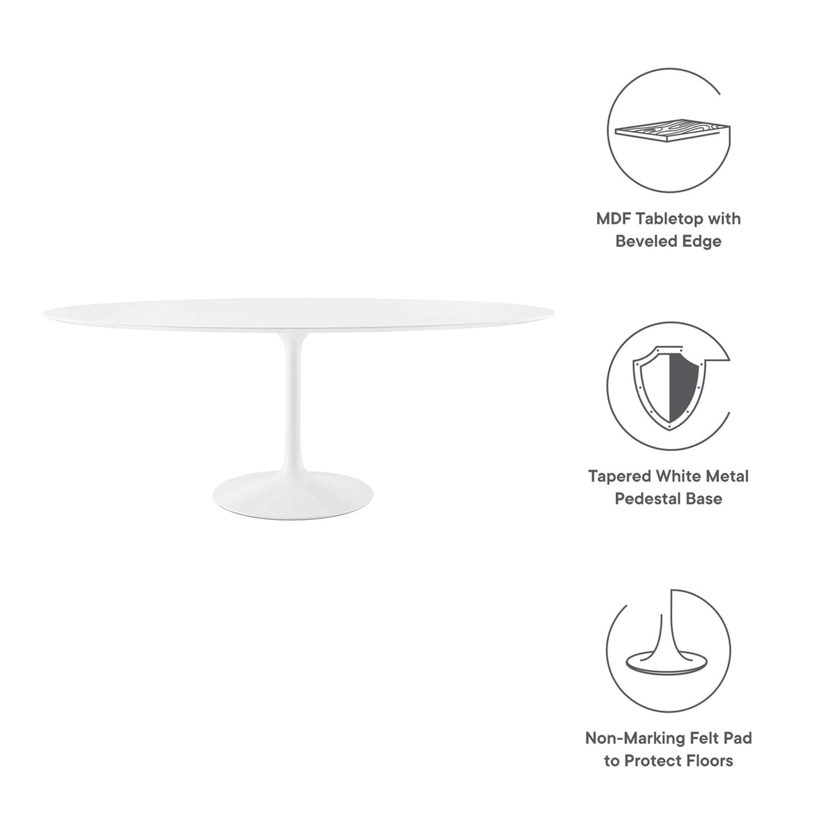 Lippa Oval Wood Dining Table by Modway