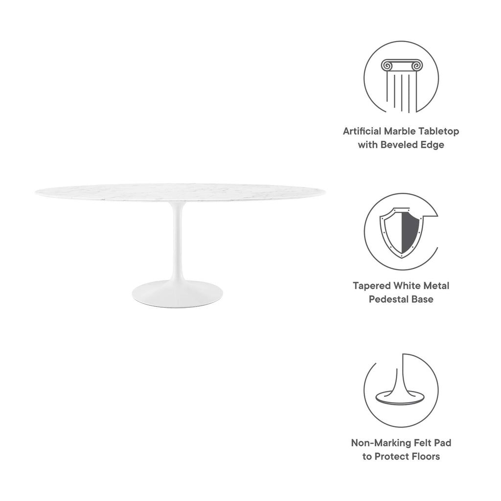 Lippa Oval Faux Marble Dining Table by Modway
